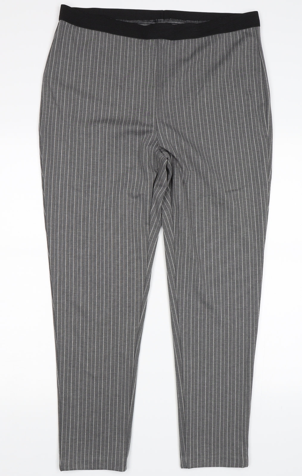 Preworn Womens Grey Striped   Leggings Size 36 in L27 in