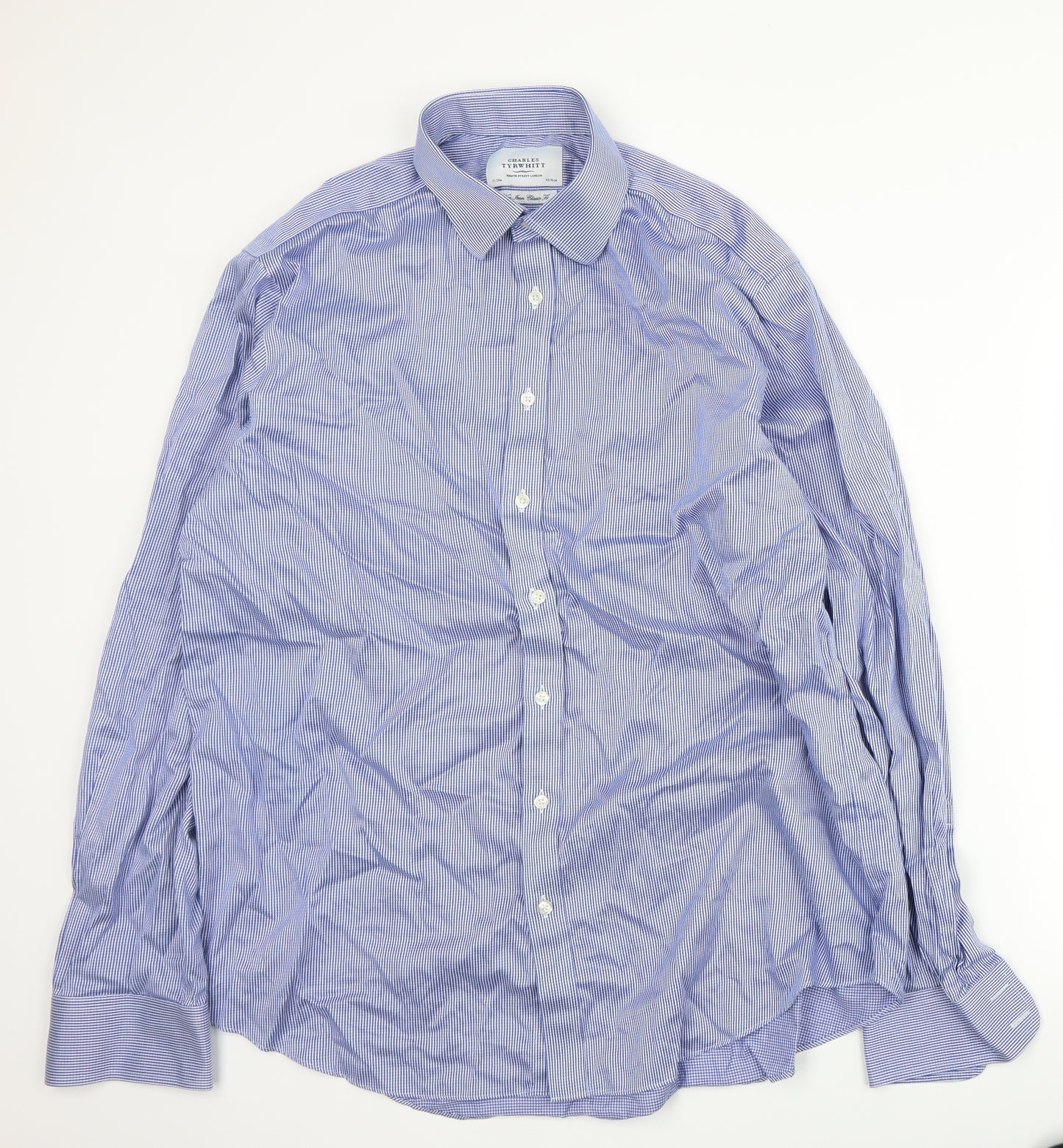 Charles Tyrwhitt Mens Blue    Dress Shirt Size 17