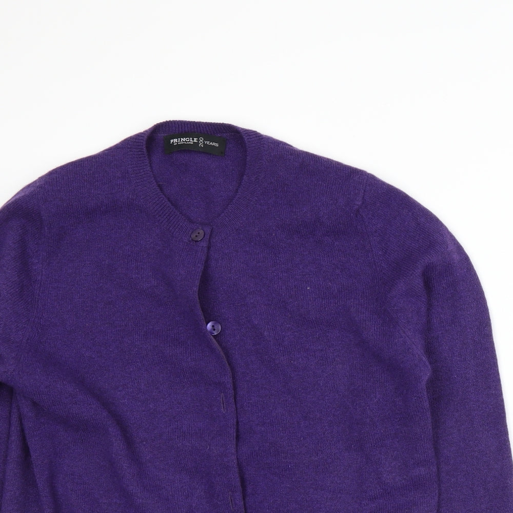 Pringle Womens Purple  Knit Cardigan Jumper Size L