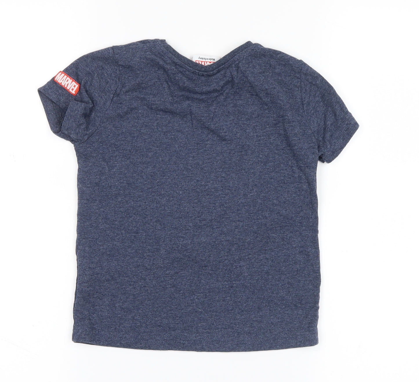 Marvel Boys Blue   Basic T-Shirt Size 3-4 Years  - captain america spiderman
