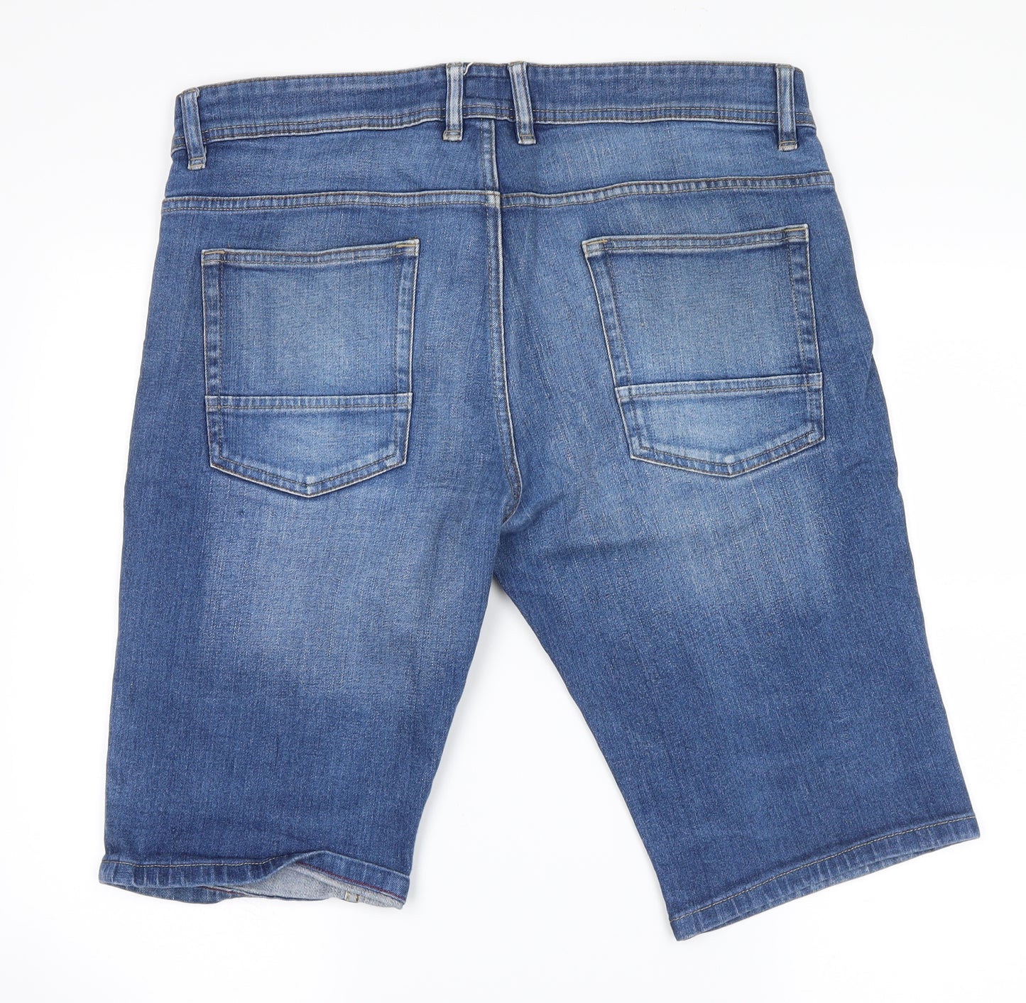 NEXT Mens Blue  Denim Biker Shorts Size 34 in