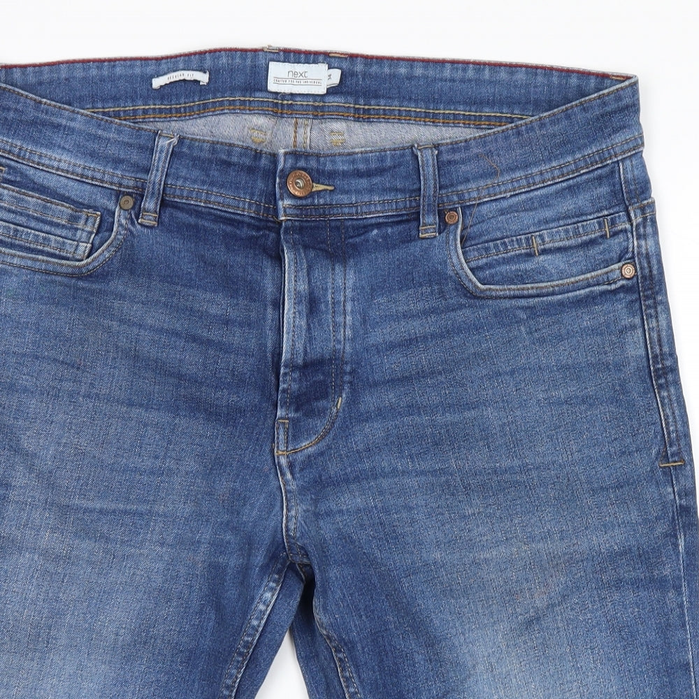 NEXT Mens Blue  Denim Biker Shorts Size 34 in