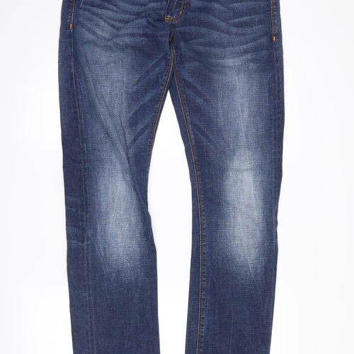 Superdry Mens Blue  Denim Straight Jeans Size 34 in L30 in