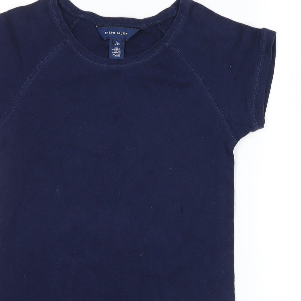 Ralph Lauren Girls Black   Basic T-Shirt Size 12-13 Years
