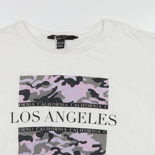 New Look Girls White   Cropped T-Shirt Size 14-15 Years  - los angeles