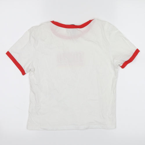 FOREVER 21 Womens White   Cropped T-Shirt Size S  - tokyo