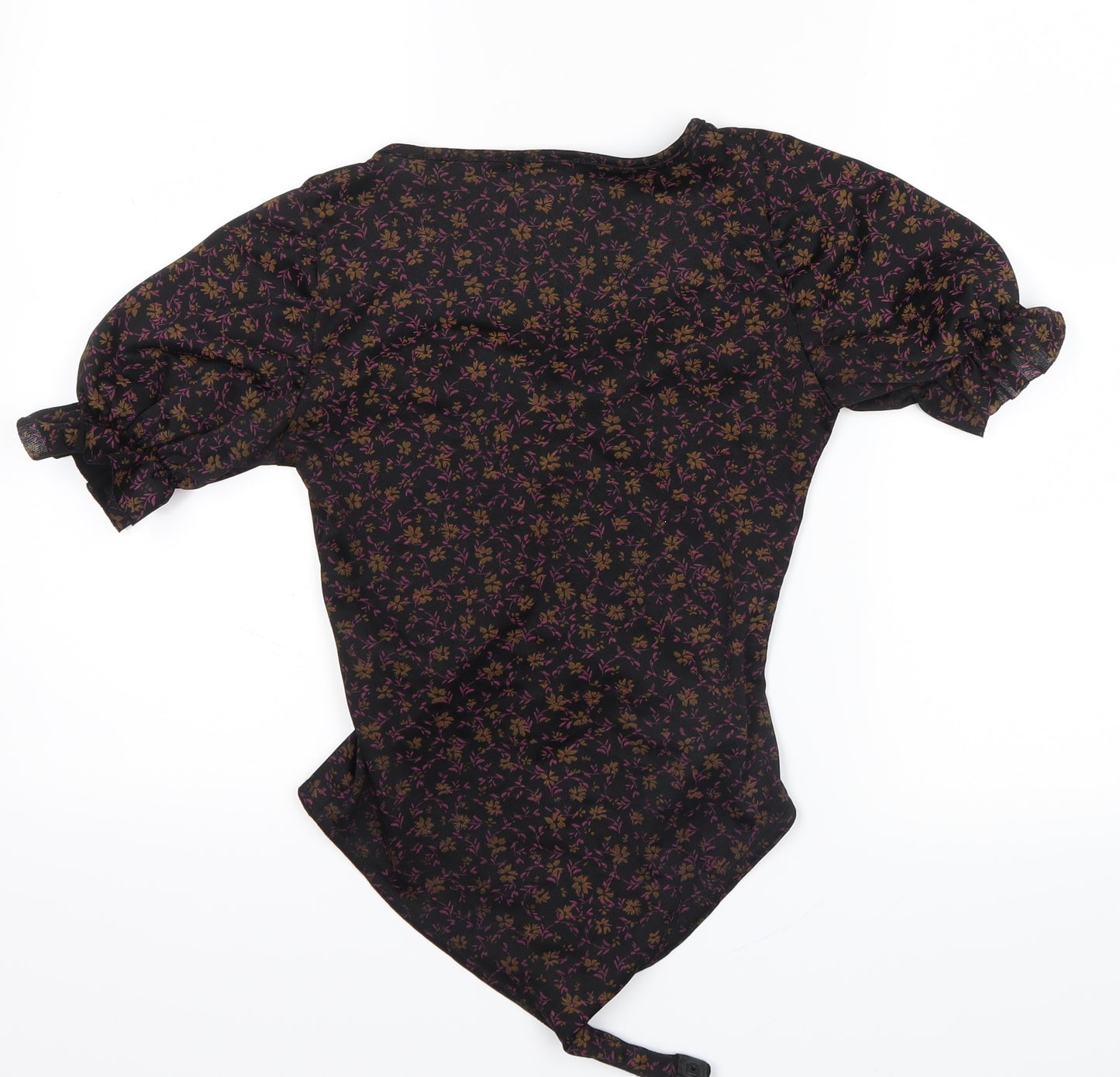 nastygal Womens Black Floral  Basic Blouse Size 10