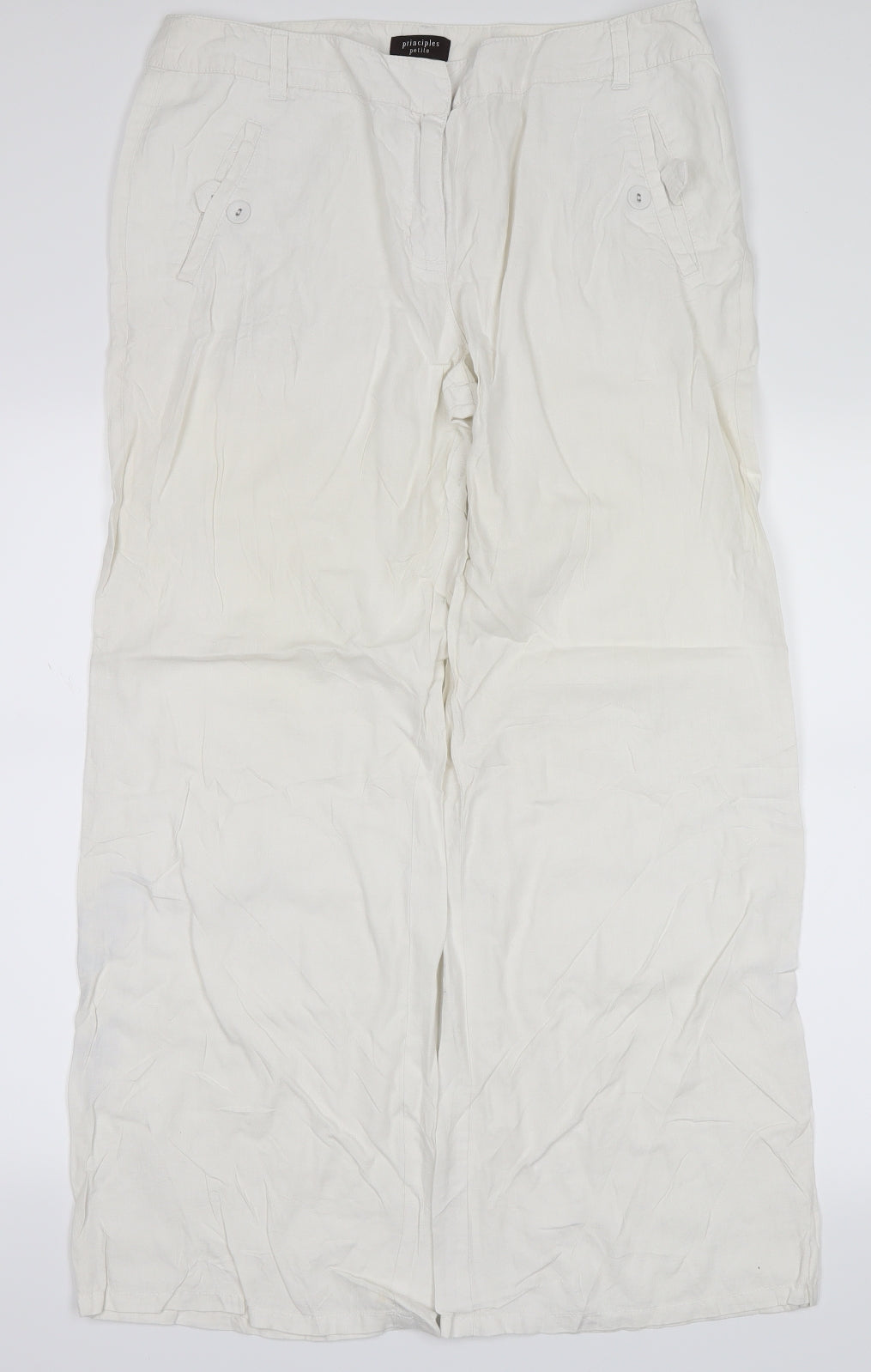 Principles Womens White   Trousers  Size 14 L28 in