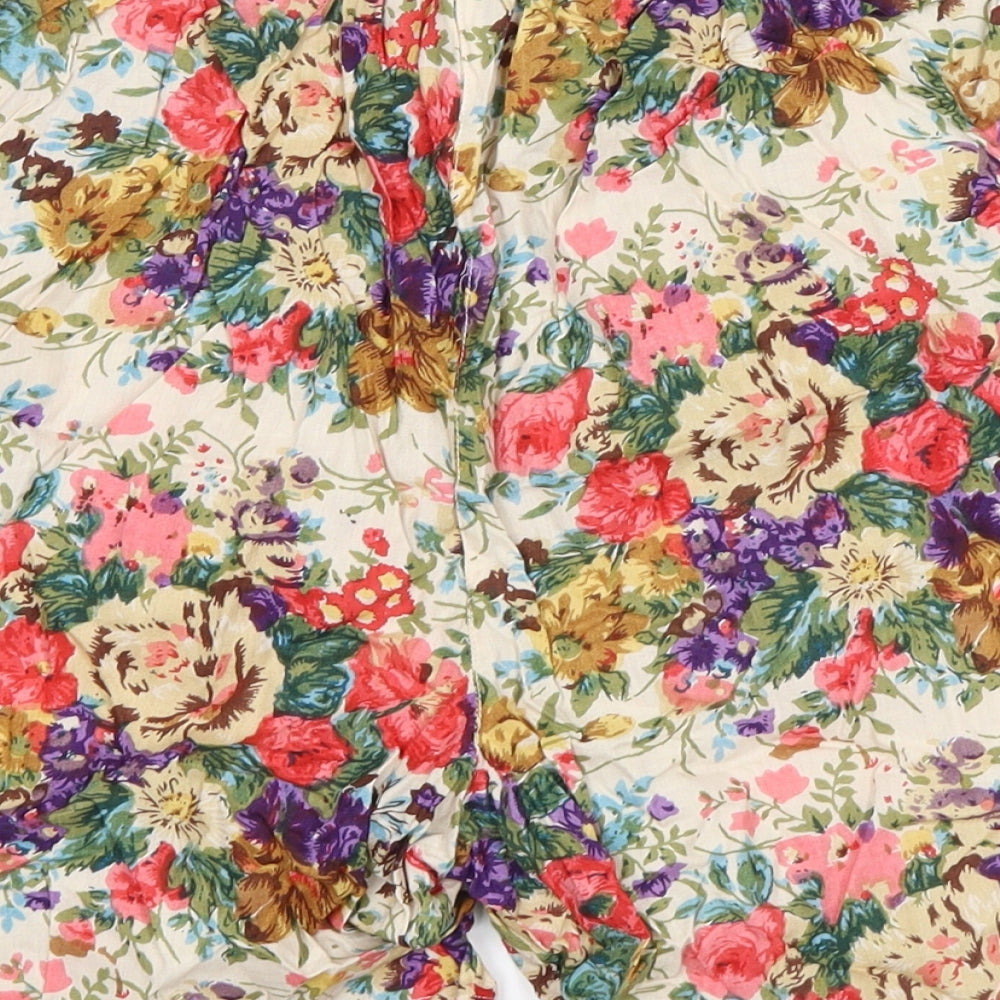 no brand Womens Ivory Floral  Bermuda Shorts One Size