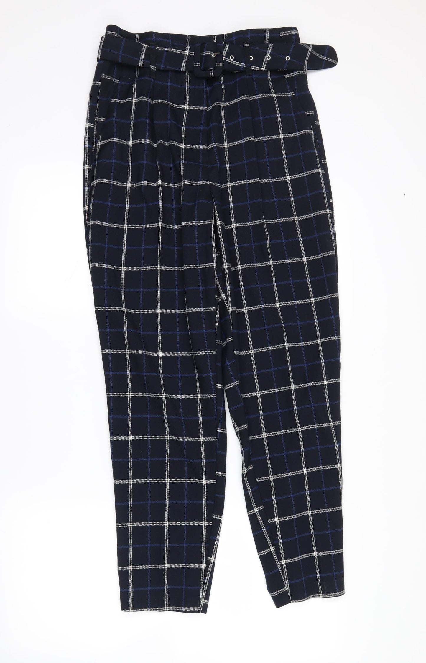 F&F Womens Blue Plaid  Trousers  Size 10