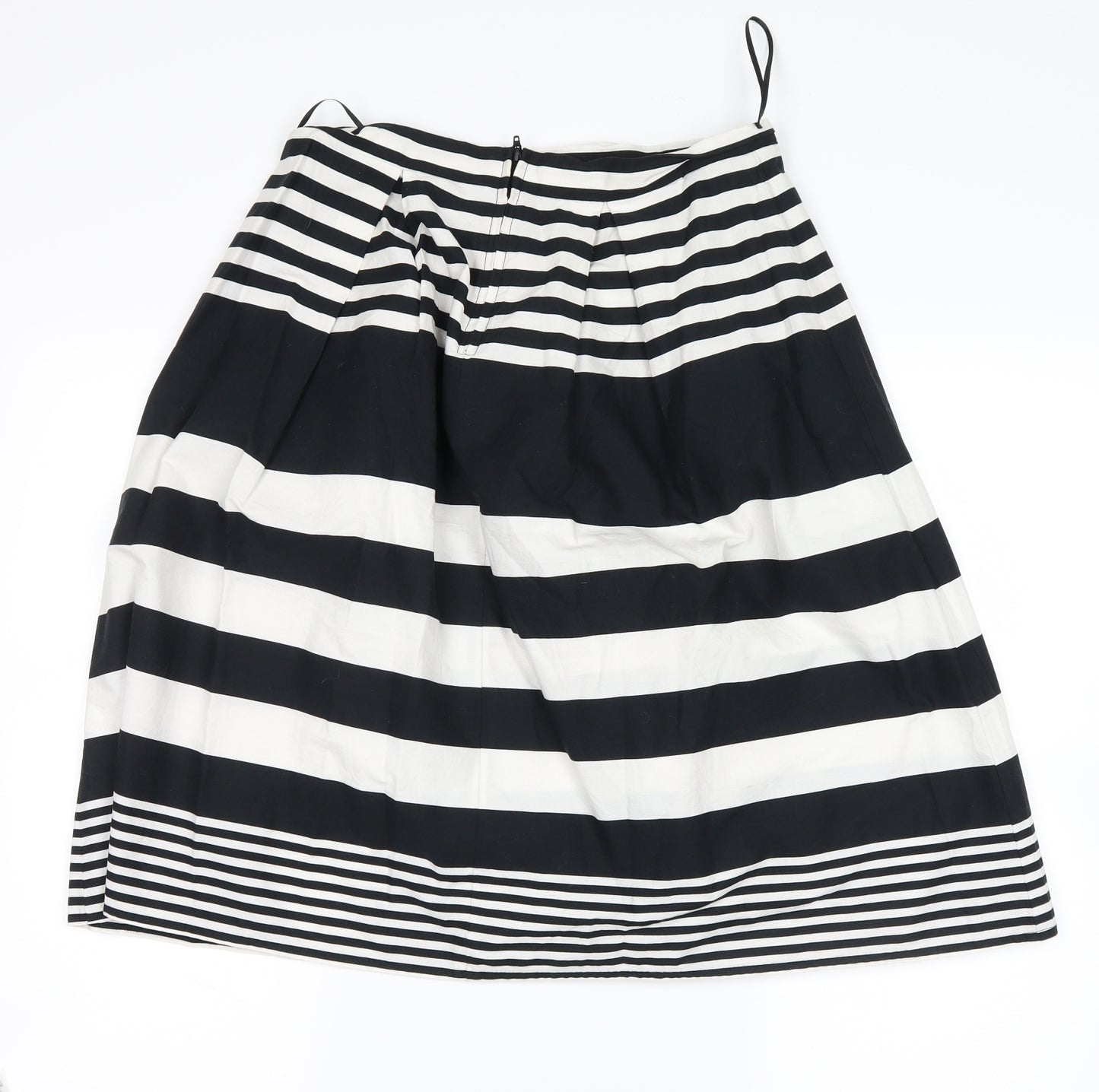 George Womens Black Striped  A-Line Skirt Size 10