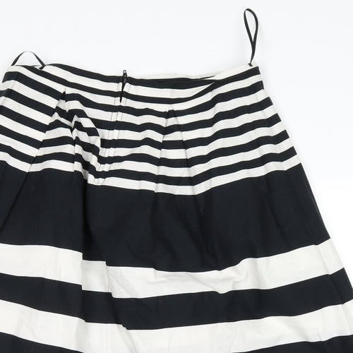 George Womens Black Striped  A-Line Skirt Size 10