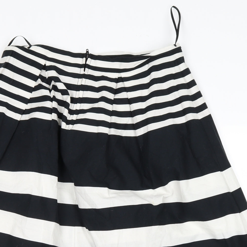 George Womens Black Striped  A-Line Skirt Size 10
