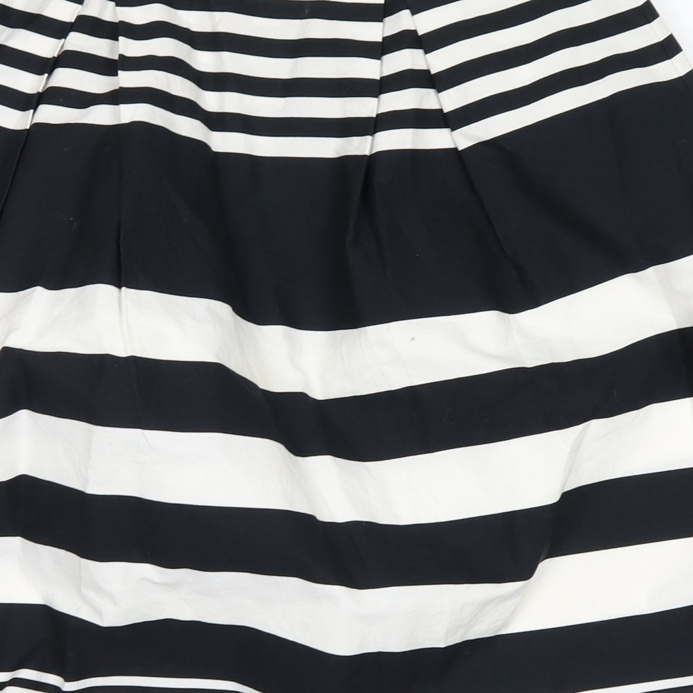 George Womens Black Striped  A-Line Skirt Size 10