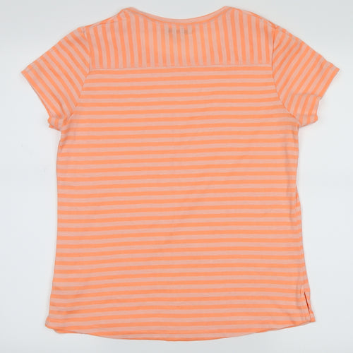 George Womens Orange Striped  Basic T-Shirt Size 10