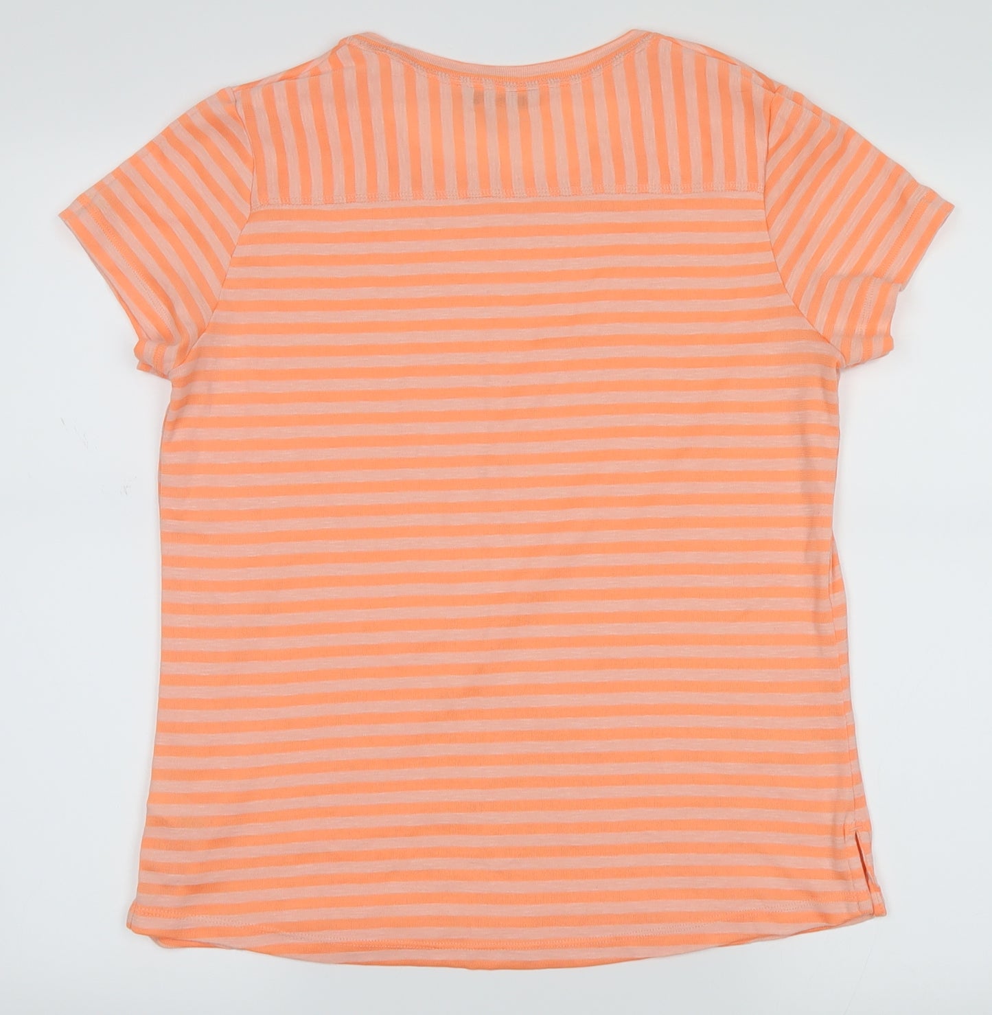 George Womens Orange Striped  Basic T-Shirt Size 10