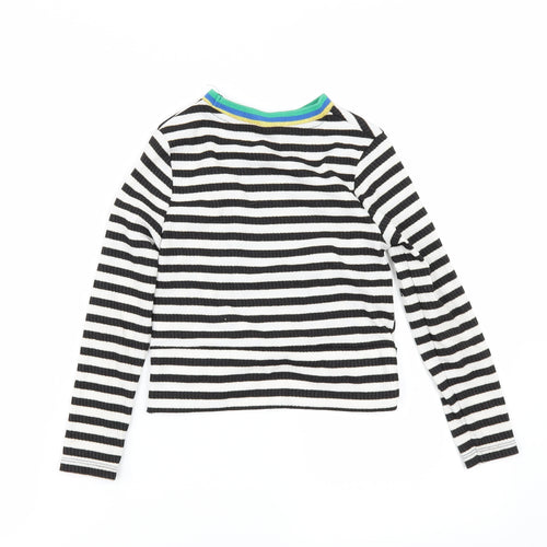 TU Girls White Striped  Basic T-Shirt Size 7 Years