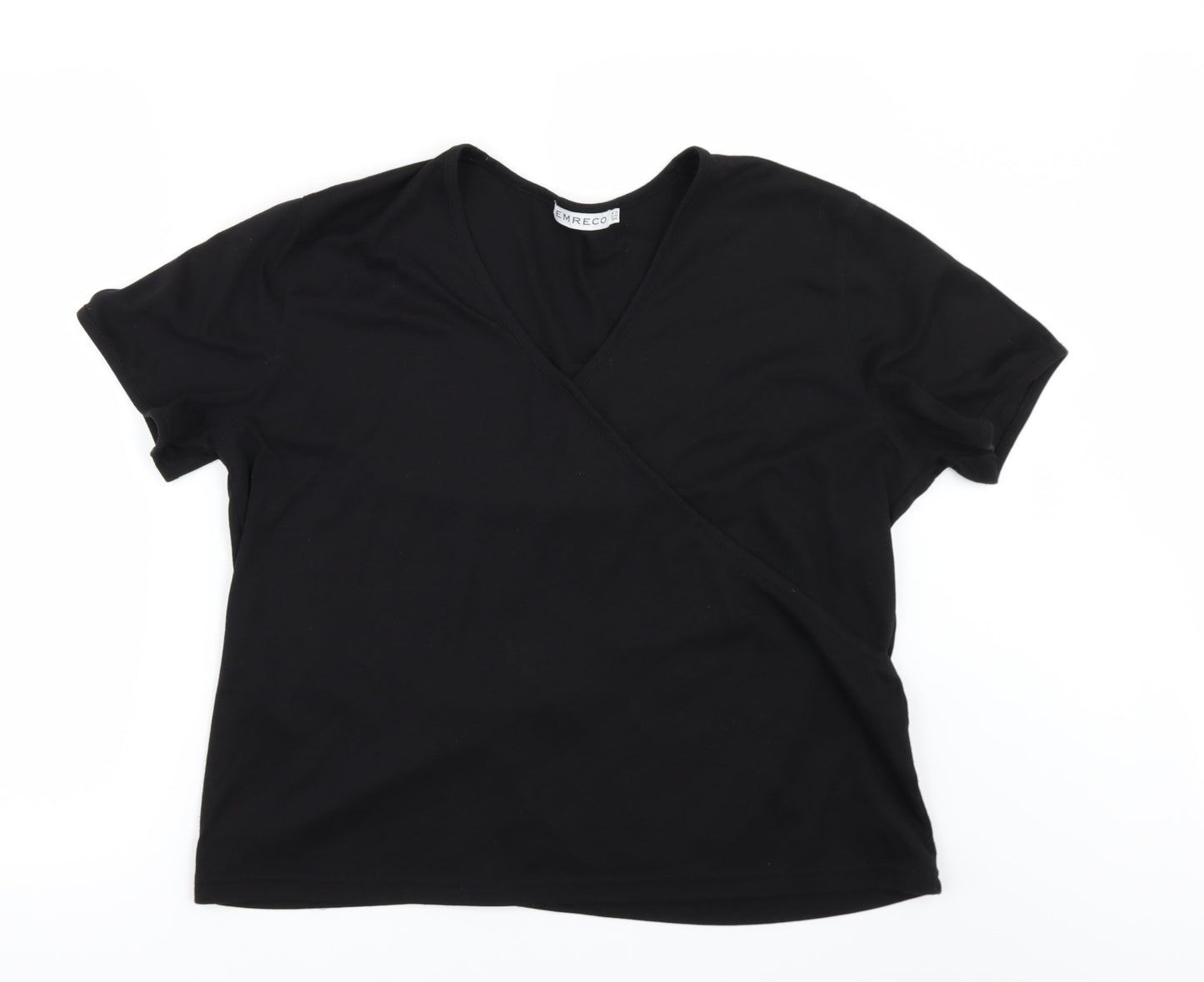 Emreco Womens Black   Basic T-Shirt Size 18