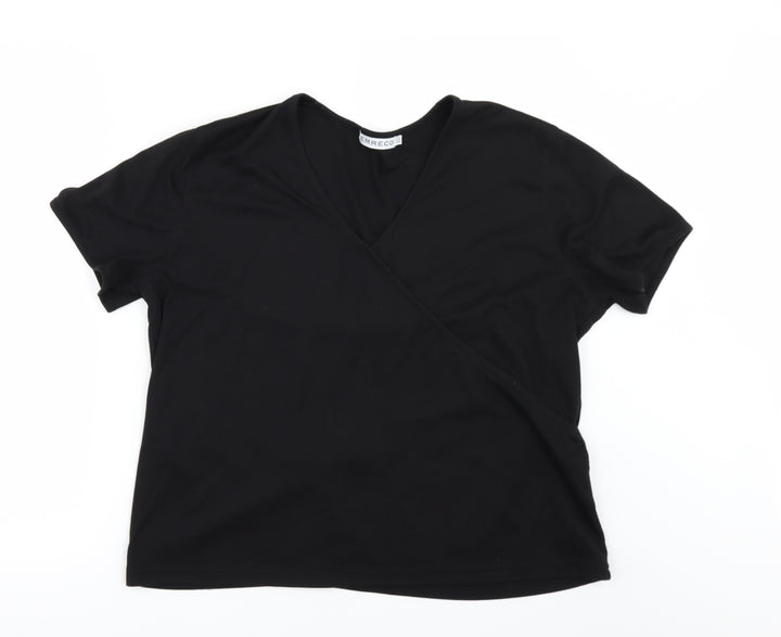 Emreco Womens Black   Basic T-Shirt Size 18