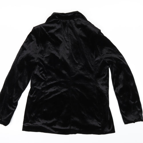 PRETTYLITTLETHING Womens Black  Velour Jacket  Size 8