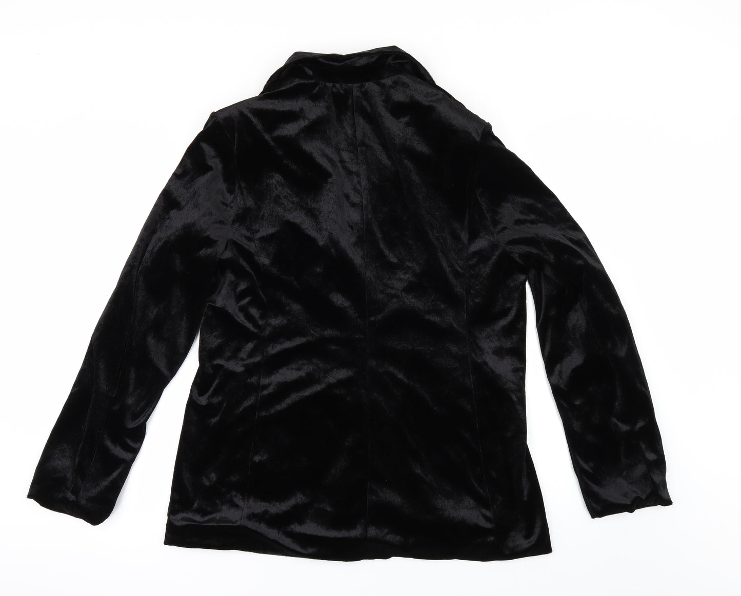 PRETTYLITTLETHING Womens Black  Velour Jacket  Size 8