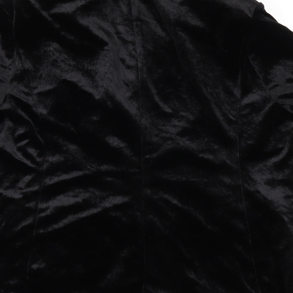 PRETTYLITTLETHING Womens Black  Velour Jacket  Size 8