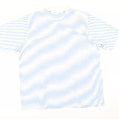 keneth too Womens Blue Striped  Basic Polo Size XL
