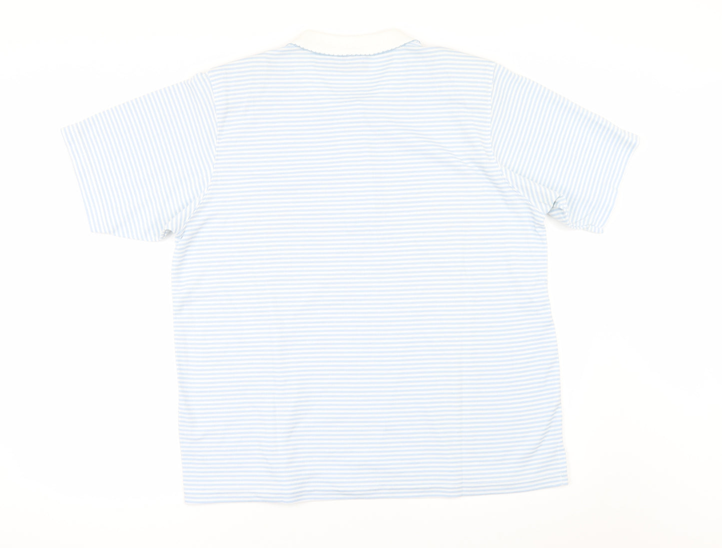 keneth too Womens Blue Striped  Basic Polo Size XL