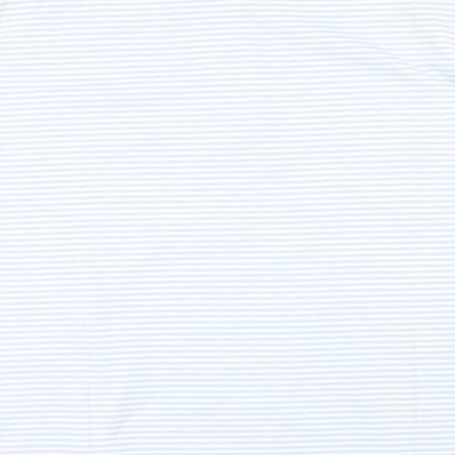 keneth too Womens Blue Striped  Basic Polo Size XL