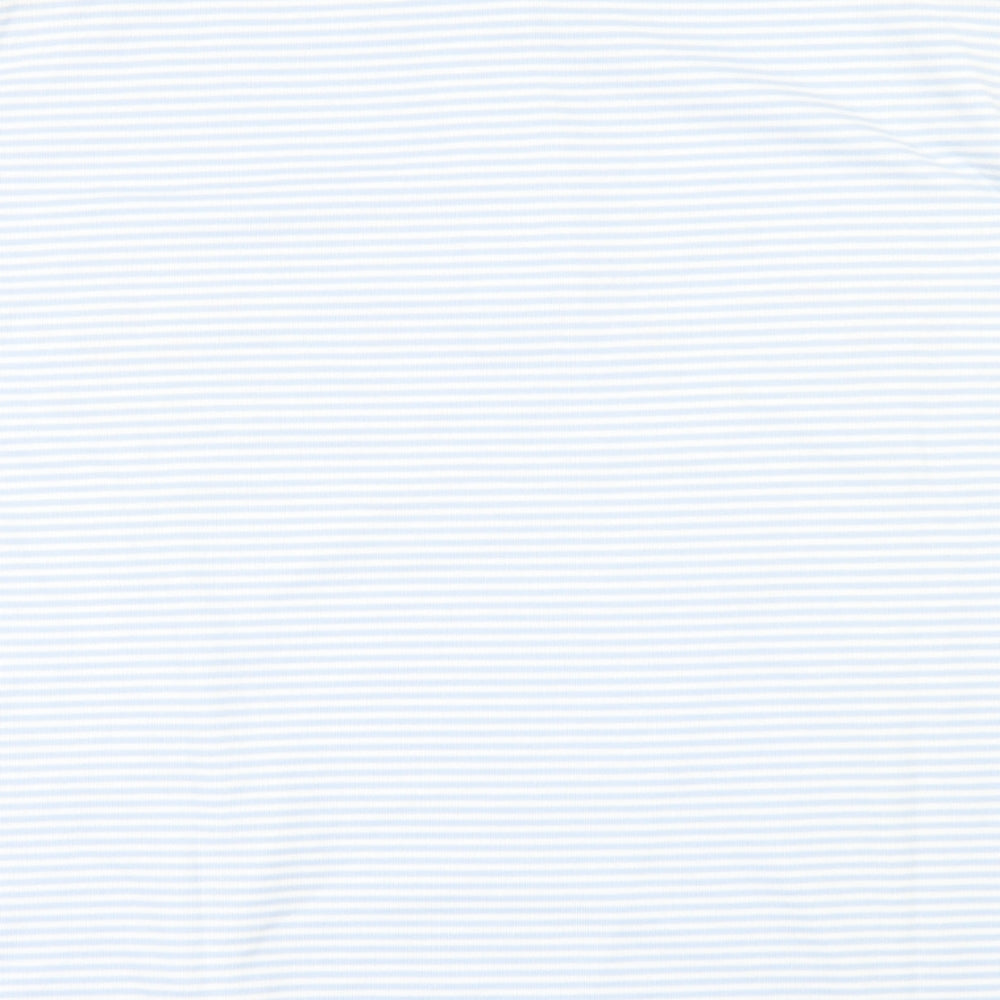 keneth too Womens Blue Striped  Basic Polo Size XL