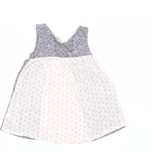 NEXT Girls Grey Floral  Basic T-Shirt Size 7 Years