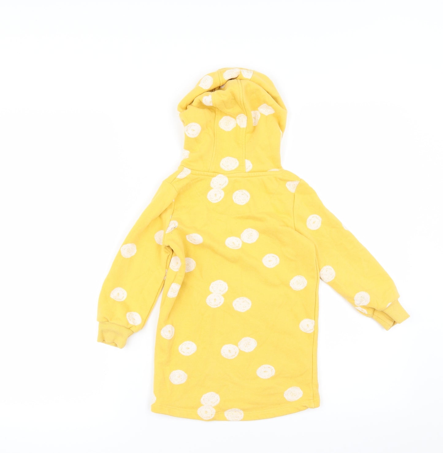 F&F Girls Yellow Polka Dot  Jumper Dress  Size 2-3 Years