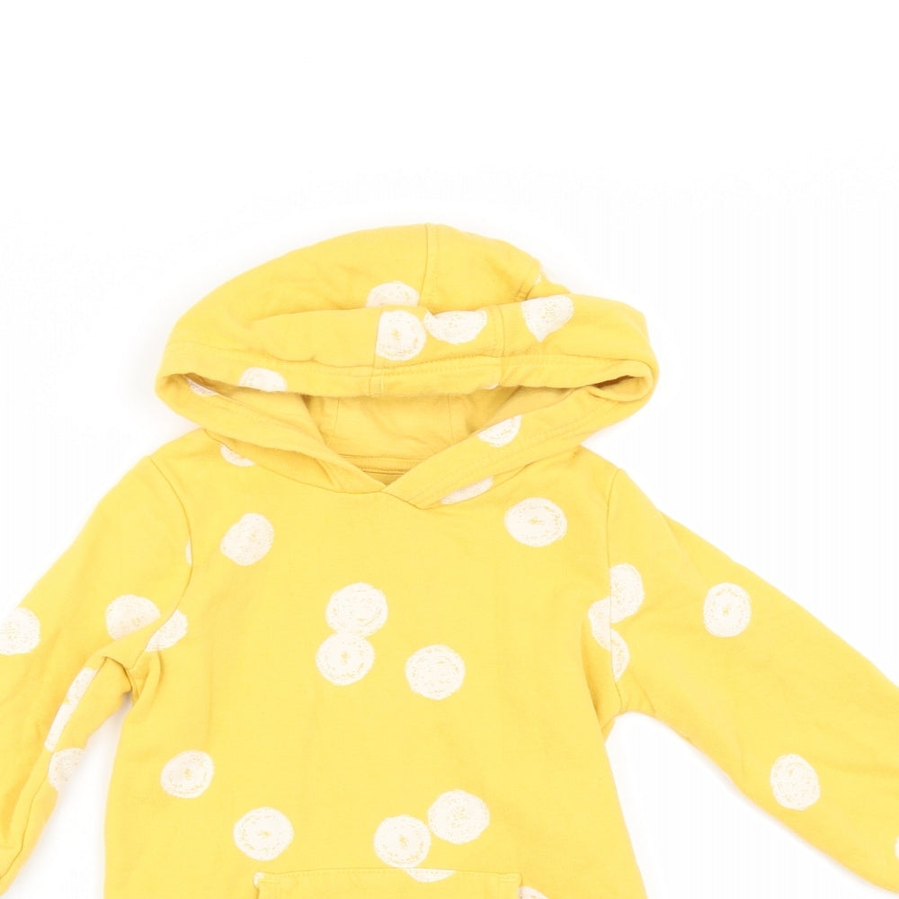 F&F Girls Yellow Polka Dot  Jumper Dress  Size 2-3 Years