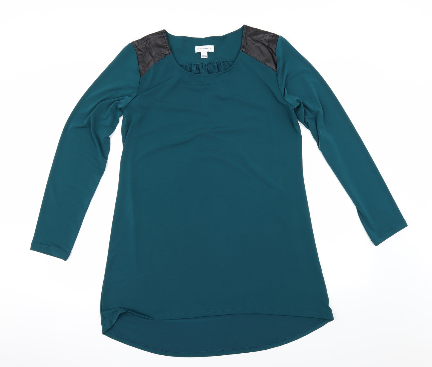 Susan Graver Womens Green   Tunic Blouse Size S