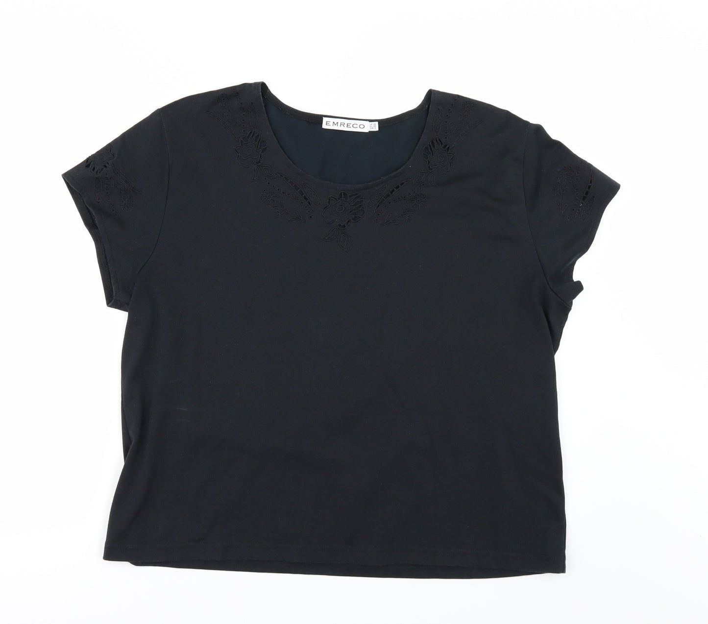Emerco Womens Black   Basic T-Shirt Size 20