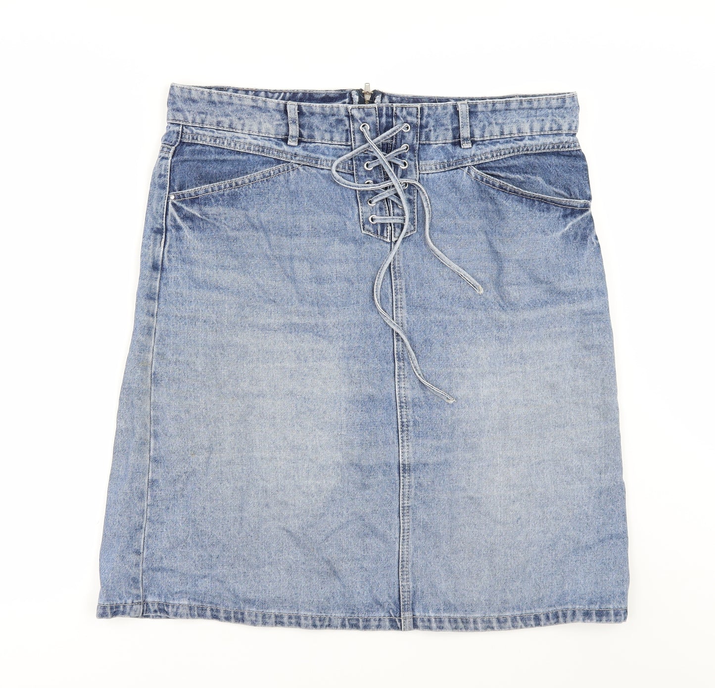 TU Womens Blue  Denim A-Line Skirt Size 14