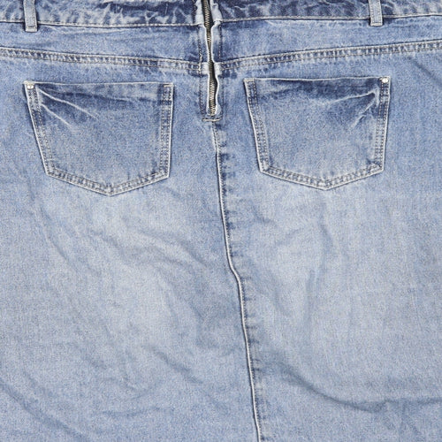 TU Womens Blue  Denim A-Line Skirt Size 14