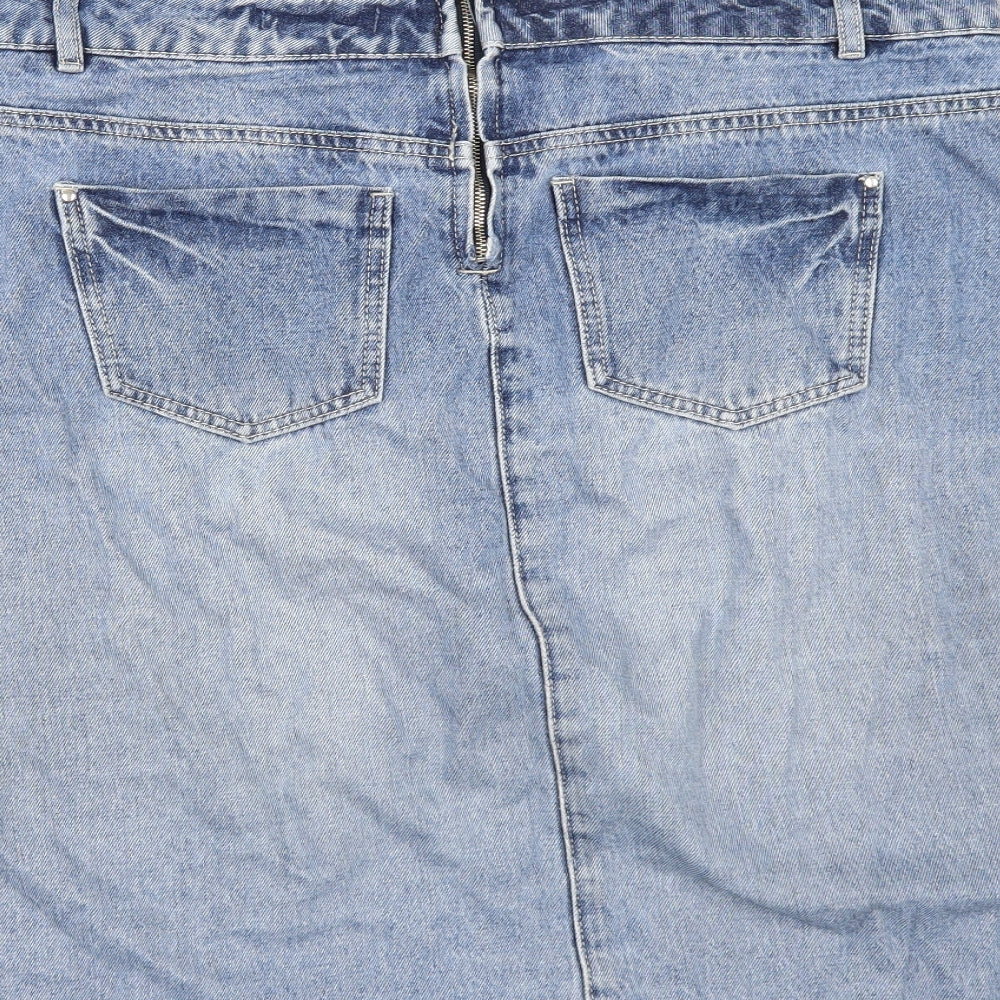 TU Womens Blue  Denim A-Line Skirt Size 14