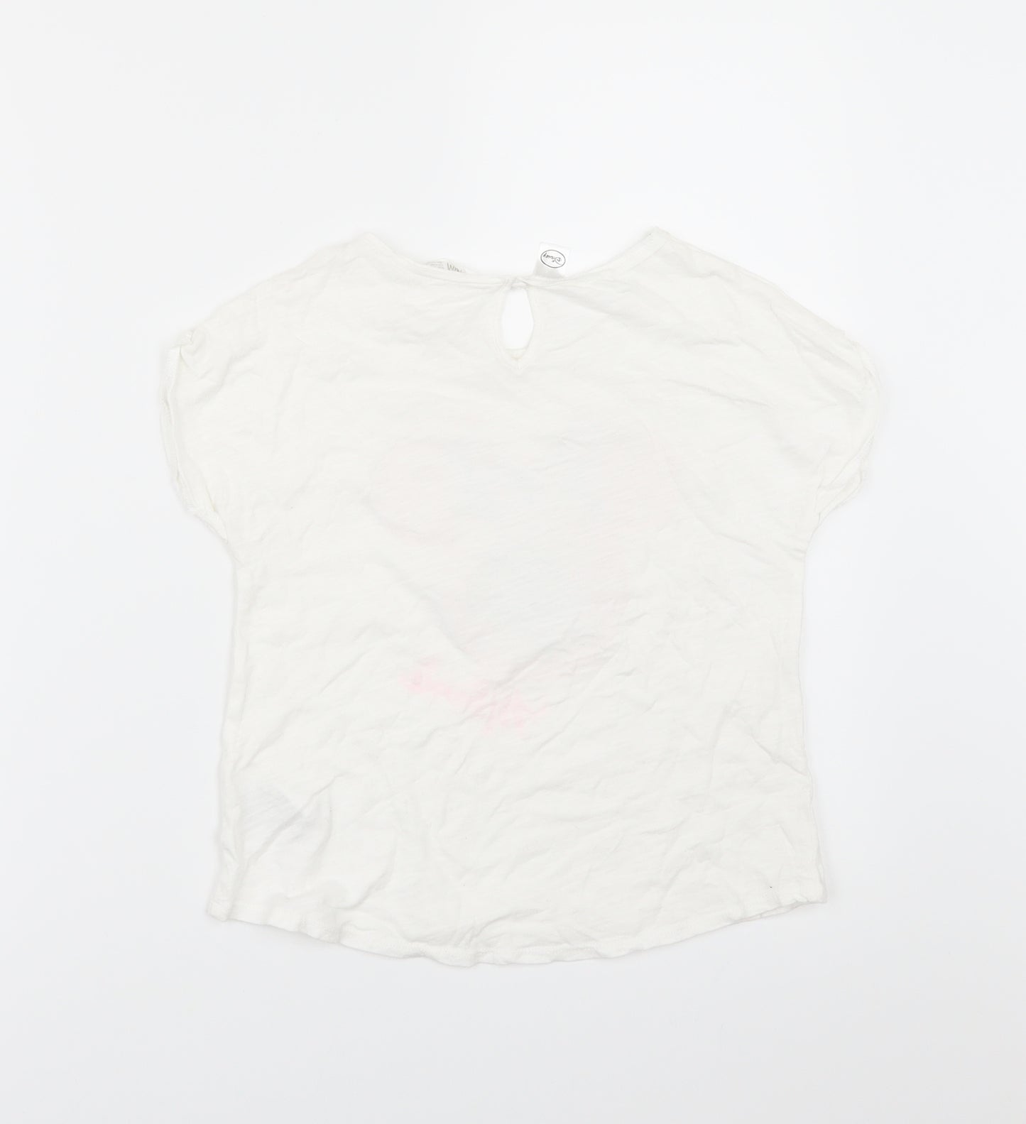 H&M Girls White   Basic T-Shirt Size 9-10 Years  - Minnie Mouse