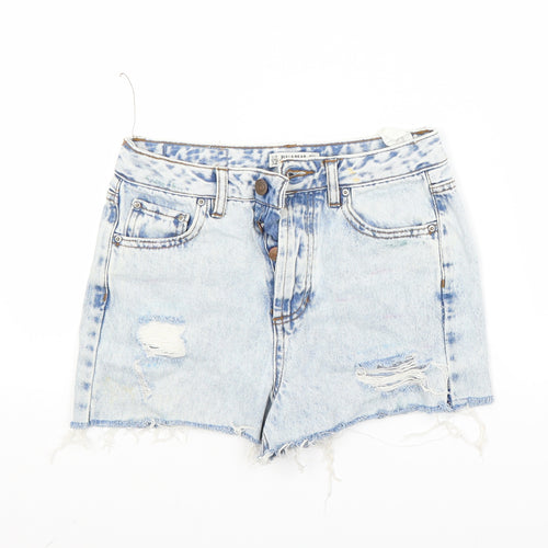 Pull & Bear Womens Blue  Denim Cut-Off Shorts Size 32 in