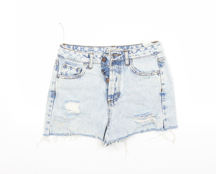 Pull & Bear Womens Blue Denim Cut-Off Shorts Size 32 in