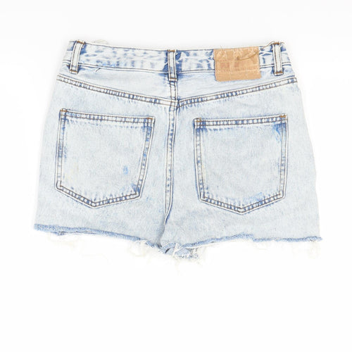 Pull & Bear Womens Blue  Denim Cut-Off Shorts Size 32 in