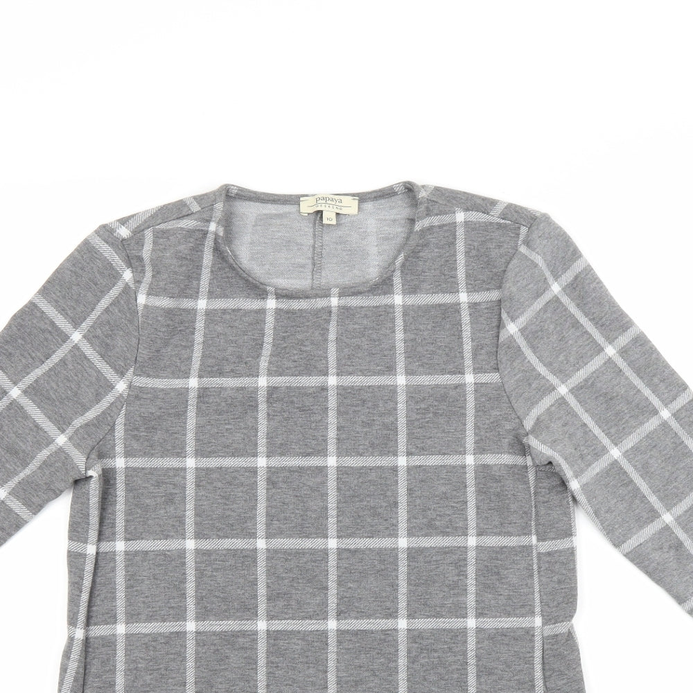 Papaya Womens Grey Check  A-Line  Size 10