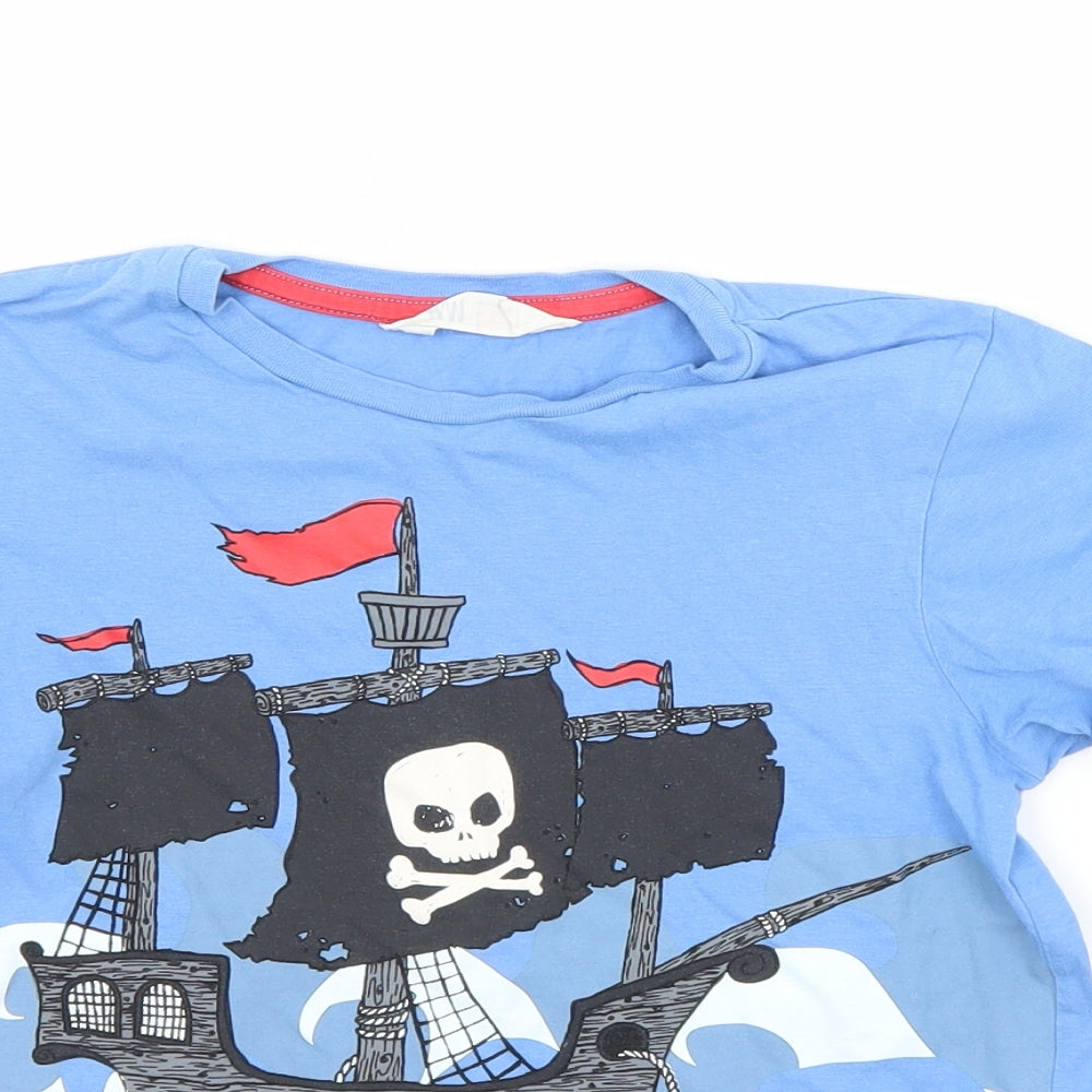 H&M Boys Blue   Basic T-Shirt Size 7-8 Years  - Pirates