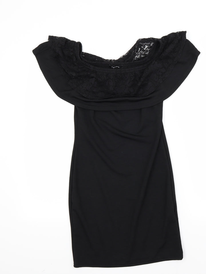 New Look Womens Black T-Shirt Dress Size 10