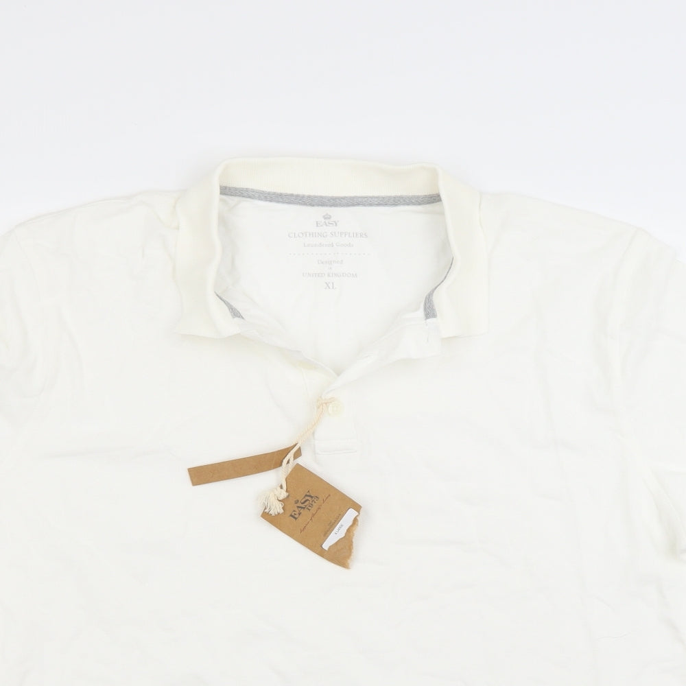 Easy Mens White    Polo Size XL