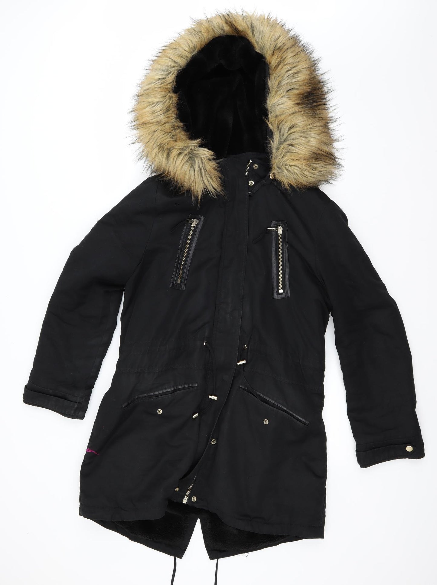 Miss Selfridge Womens Black   Parka Coat Size 16