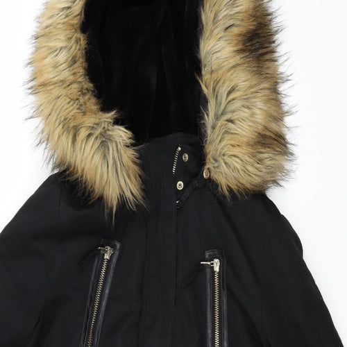 Miss Selfridge Womens Black   Parka Coat Size 16