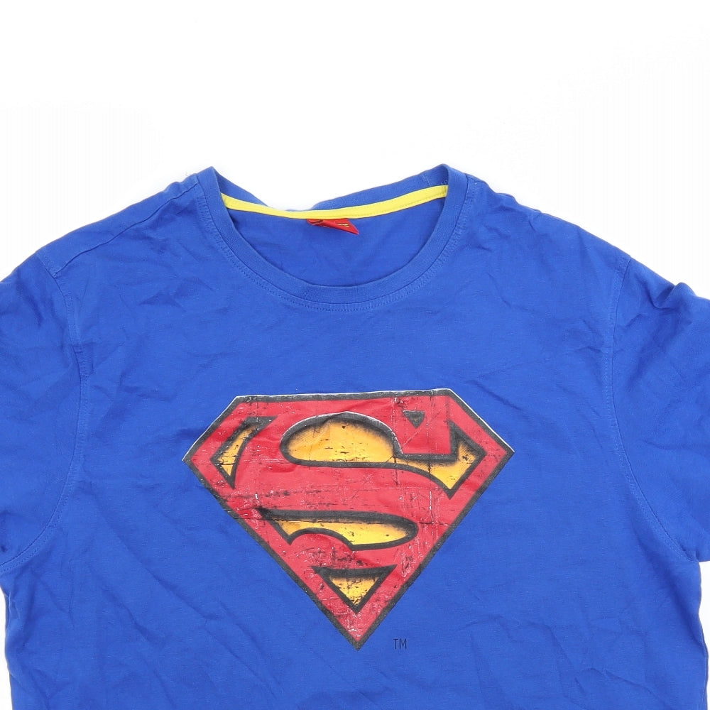 George Mens Blue    T-Shirt Size M  - Superman