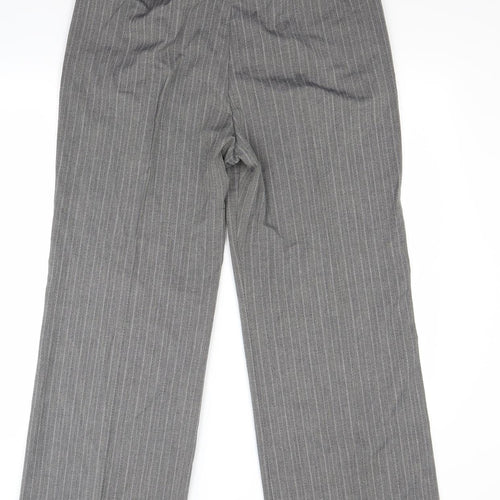 Marks and Spencer Womens Grey Striped  Trousers  Size M L26 in